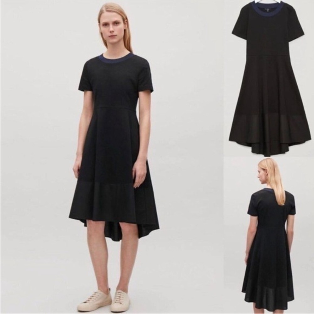 COS Panelled Cotton Jersey Dress Size S
